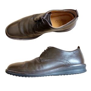 ECCO: Classic Mens Brown Leather Lace Up Lace Up Dress Sneakers Size 45